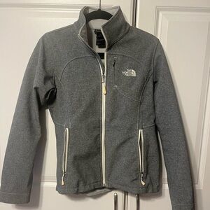The North Face Charcoal grey and White Zip-Up Jacket-S